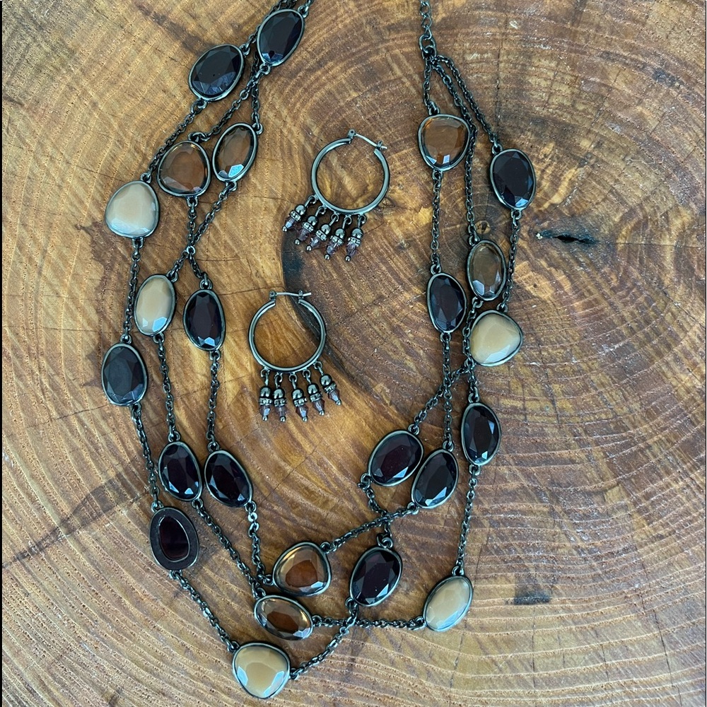 Talbots Statement Necklace and Matching Earrings